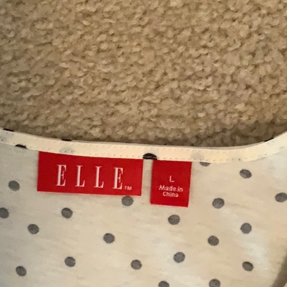 Elle summer polka dot top Ruffle neck Sleeveless Size L - Picture 3 of 4